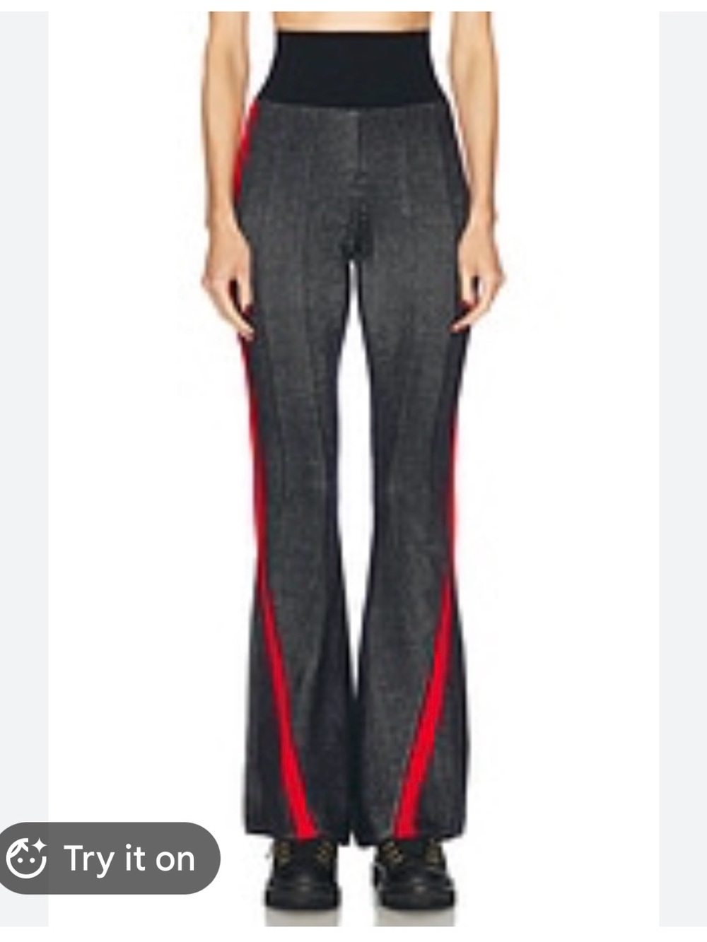 Perfect Moment Evie charcoal grey merino wool flared leggings
